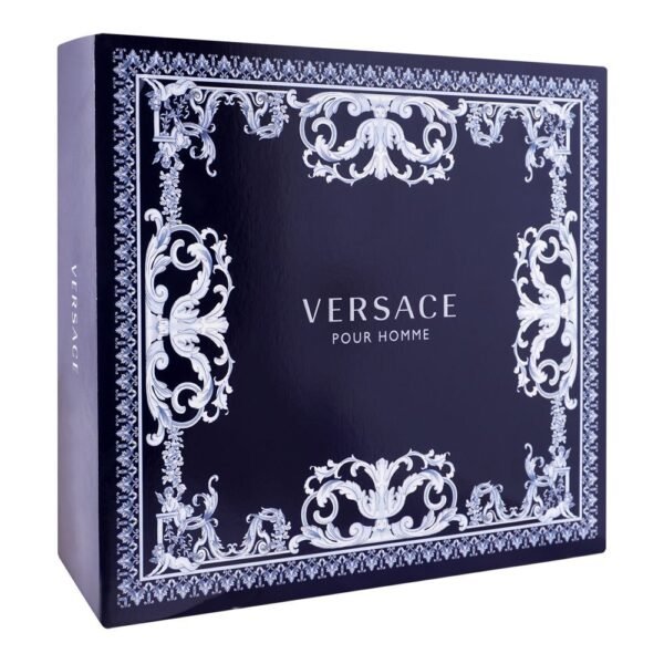 Versace Pour Homme Set, For Men, Eau De Toilette, 100ml + Eau De Toilette 10ml + Hair & Body Shampoo, 150ml - Image 2