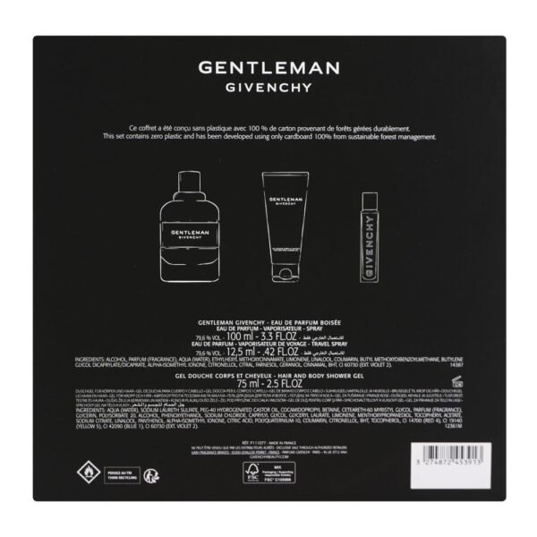 Givenchy Gentlemen Boisee Set, For Men, Eau De Perfume 100ml, + Shower Gel 75ml, + Travel Spray, 12.5ml - Image 3