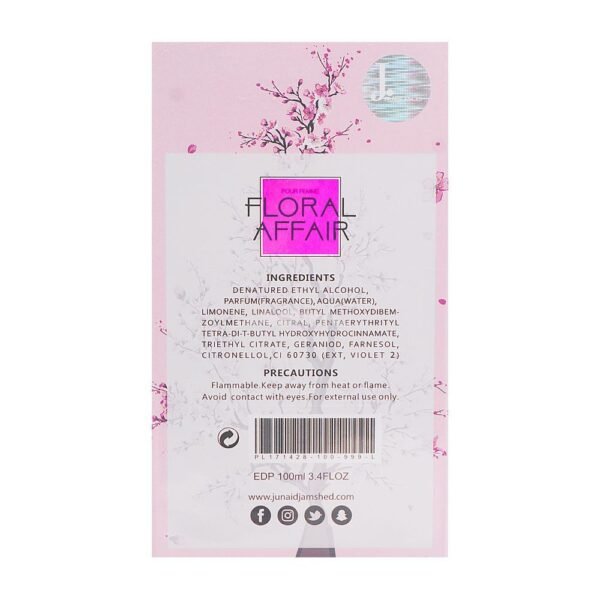 Junaid Jamshade J . Floral Affair Pour Femme Eau De Parfum, For Women,100ml - Image 3
