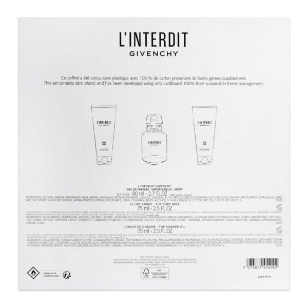 Givenchy I Interdit Set For Women Eau De Parfum, 800ml With Shower Gel 75ml And Body Milk 75ml - Image 3