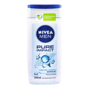 Nivea Men Pure Impact Purifying + Mineral 3-In-1 Shower Gel, 250ml