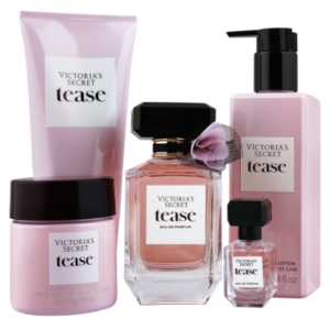 Victoria's Secret Tease Set Eau De Toilette 100ml + Eau De Perfum 7.5ml + Body Cream 120ml + Wash 200ml Lotion. 250ml
