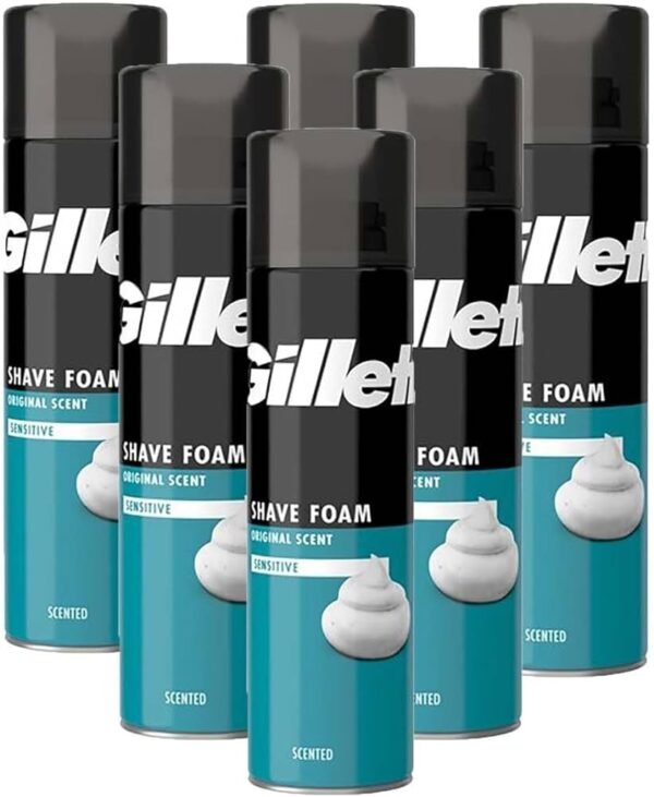 Gillette Original Scented Sensitive Shave Foam, 200ml - Image 2