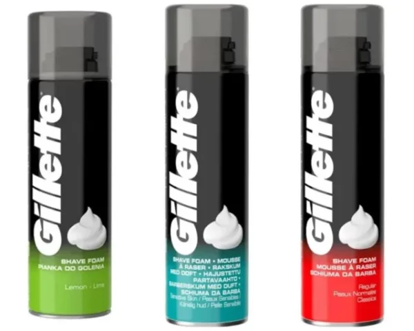 Gillette Original Scented Sensitive Shave Foam, 200ml - Image 3