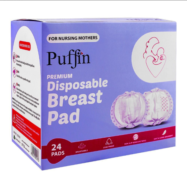 Puffin Premium Disposeable Breast Pad,24-Pack