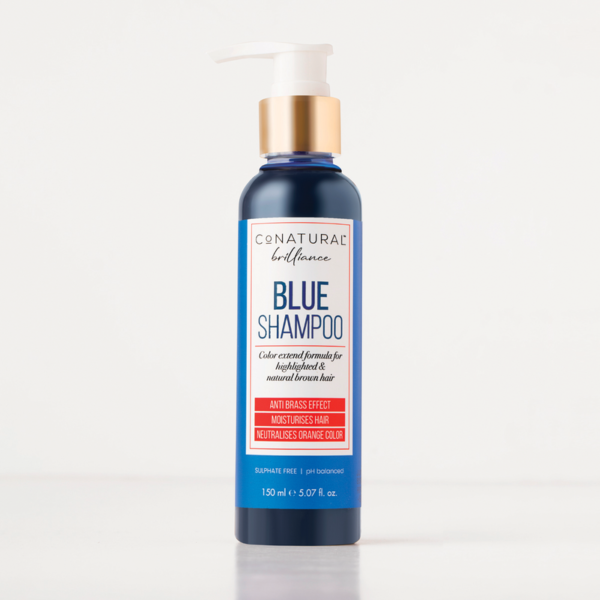 CoNatural Brilliance Blue Shampoo, For Natural Brown Hair, 150ml