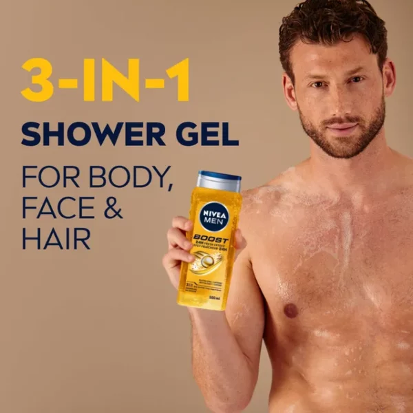 Nivea Men Boost 24H Fresh Effect 3-In-1 Shower Gel, 250ml - Image 3