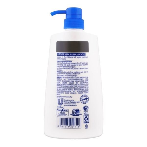Dove Intense Repair Nourishing Shampoo, For Damaged Hair, 650ml - Image 2