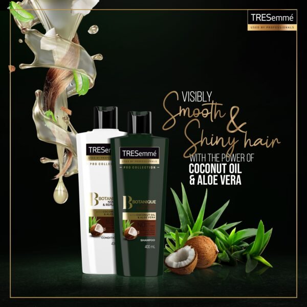 Tresemme Botanique Nourish & Replenish Coconut Oil & Aloe Vera Shampoo, For Smooth, Shiny & Visible Healthy Hair, 360ml - Image 2