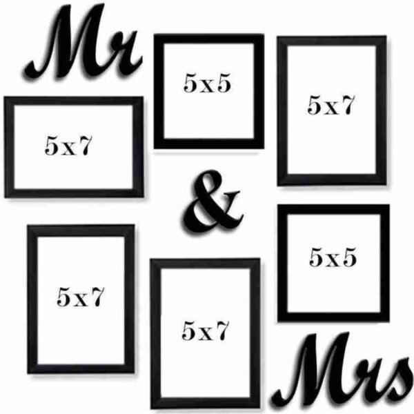 Mr & Mrs Wedding Photo Frame Wall Art - Image 2