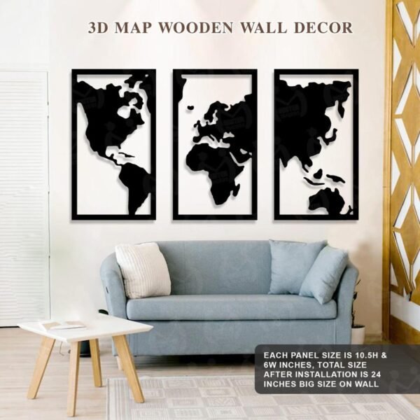 Wooden Map Wall Decor Frame