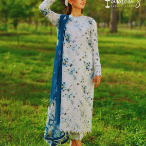 SUMMER COLLECTION 2025 LAWN Fabric 3Pc Front Lawn Printed Daman Embroidery Patch Sleeves Printed & Sleeves Full Heavy Embroidery Patch Back Lawn printed Trouser Lawn Printed Digital Printed Swiss Voil Dupatta