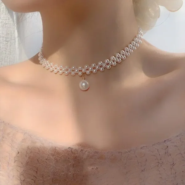 Adil Ashraf Traders unique pearl chocker bridle jewellery nacklace set with pearl earrings fancy chocker for women and girls Jewellery for girls