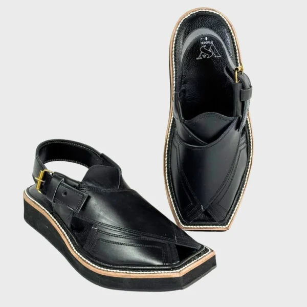 Black Signature Peshawari Chappal