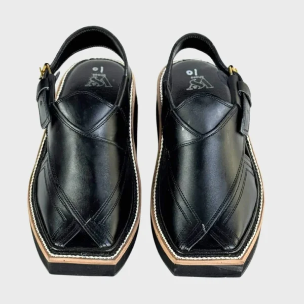 Black Signature Peshawari Chappal - Image 2