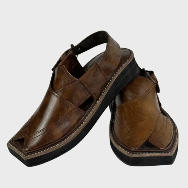 WalkinStyle-Signature Brown Leather Chappal - Image 3