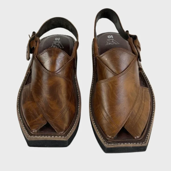 WalkinStyle-Signature Brown Leather Chappal - Image 2