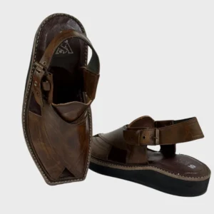 WalkinStyle-Signature Brown Peshawari Chappal