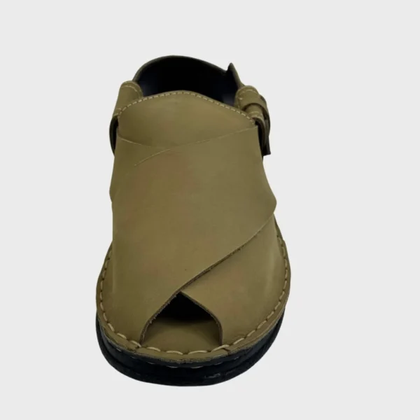 WalkinStyles Premium Peshawari Chappal Olive-Brown - Image 2