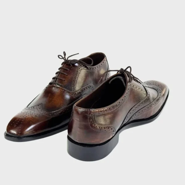 Men's Premium Buckle Dress Shoes - Dark Brown - Image 3