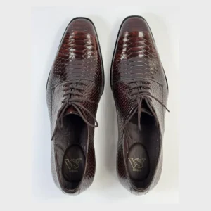 WalkinStyles-Classic Python Brown Formal Lace-Ups