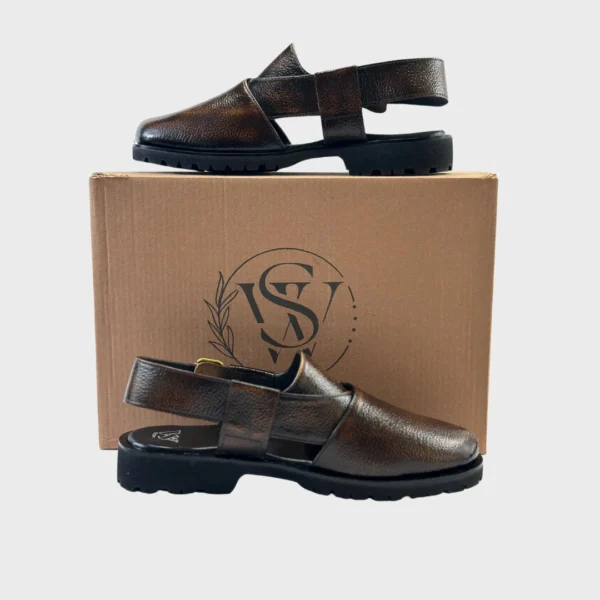 Peshawari Chappal in brown color - Image 5