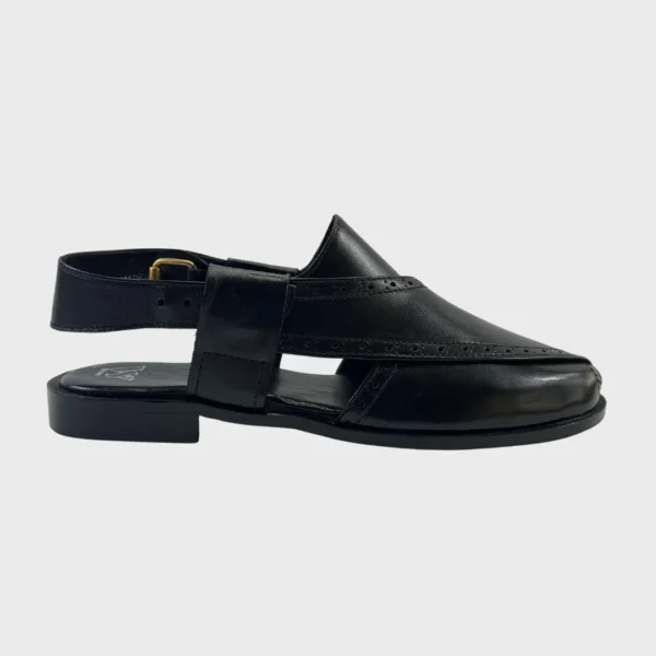 WalkinStyle Peshawari Chappal In Black Color - Image 3