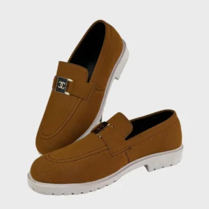 WalkinStyle-Classic Brown Leather Loafer For Men