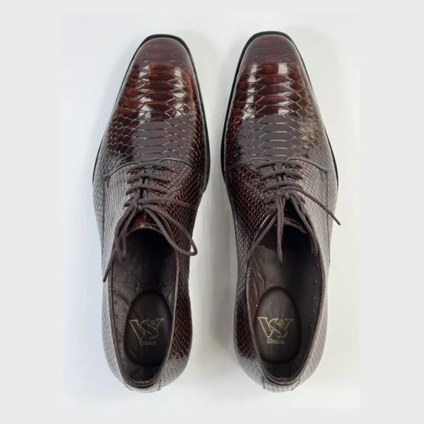 WalkInStyles – Classic Python Brown Formal Lace-Ups