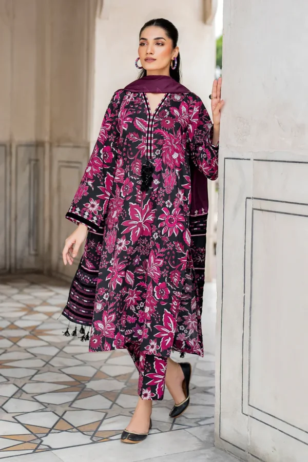Baroque Printed Chiffon Dupatta 3pc - Image 4