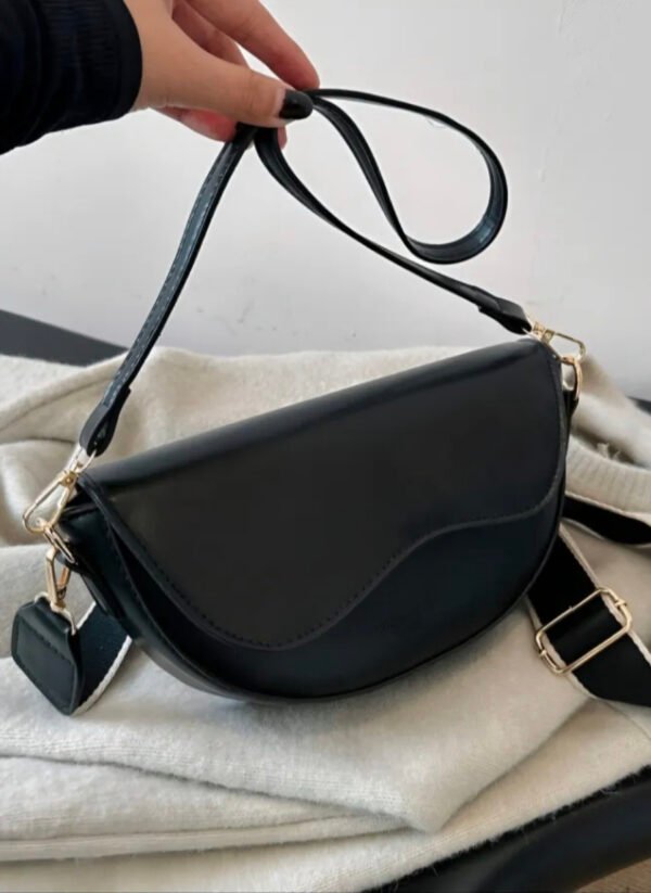 New Arrival 2025 – Women's PU Leather Crossbody Bag with Wide Red Shoulder Strap | Small Square Design - Image 6