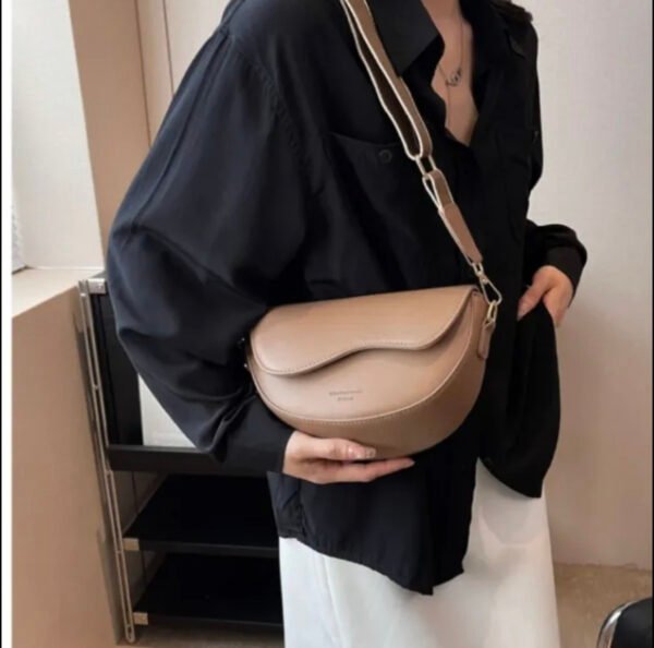 New Arrival 2025 – Women's PU Leather Crossbody Bag with Wide Red Shoulder Strap | Small Square Design - Image 7