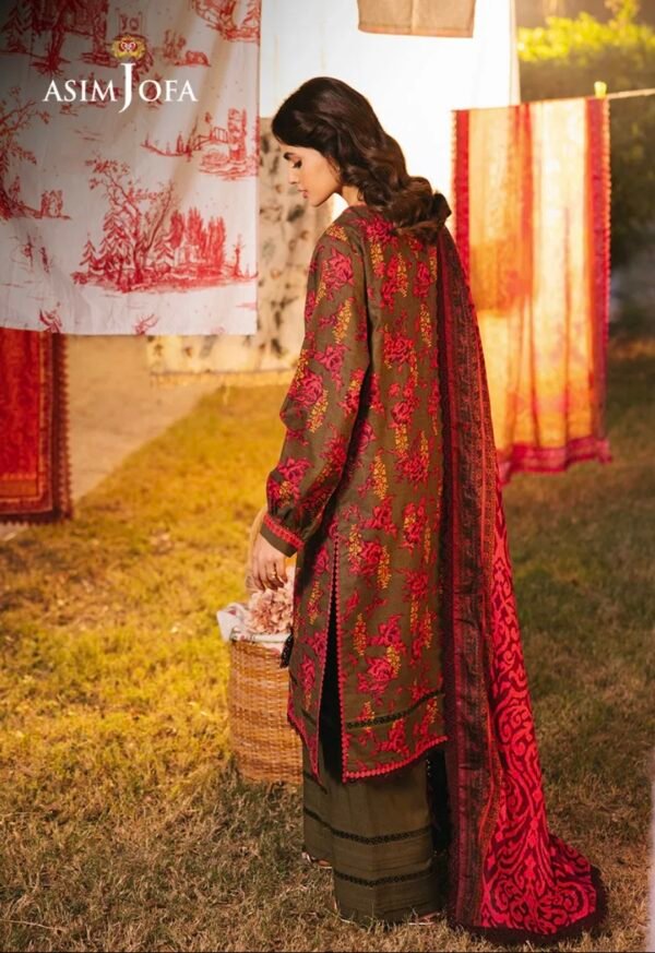 Asim Jofa Unstitched Lawn Suit 2025 – AJUBJ-19 | 3-Piece Printed Lawn Dress Design for Women - Image 3