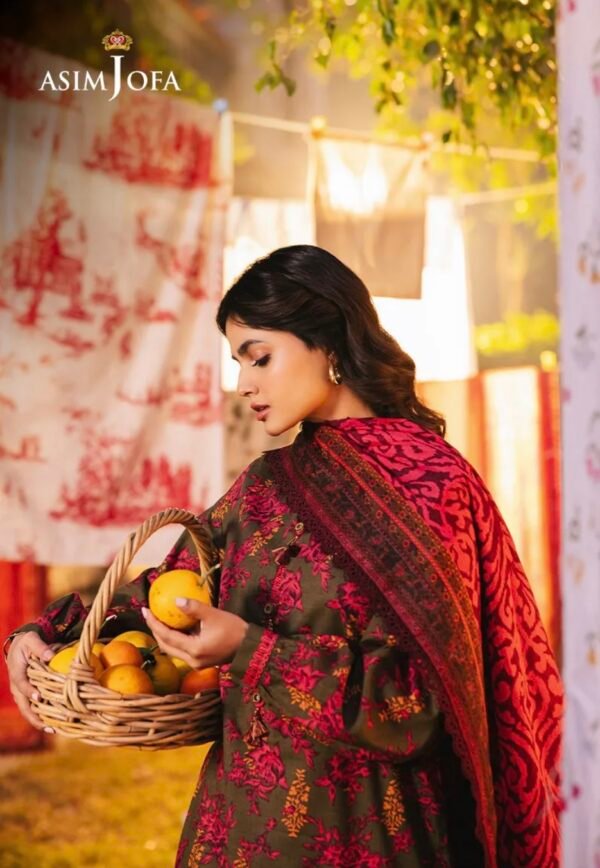 Asim Jofa Unstitched Lawn Suit 2025 – AJUBJ-19 | 3-Piece Printed Lawn Dress Design for Women - Image 5