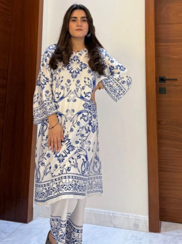 2025 Stitched Printed 2-Piece Dress for Women & Girls – Stylish Suit Set for Casual & Semi-Formal Wear - Image 3