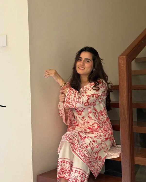 2025 Stitched Printed 2-Piece Dress for Women & Girls – Stylish Suit Set for Casual & Semi-Formal Wear - Image 4