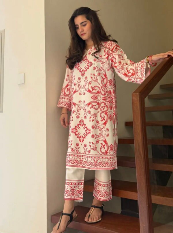 2025 Stitched Printed 2-Piece Dress for Women & Girls – Stylish Suit Set for Casual & Semi-Formal Wear - Image 5