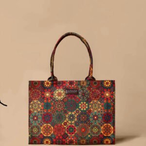 Cultural Print Tote Bag – Ethnic-Inspired Everyday Carry Bag for Women & Girls
