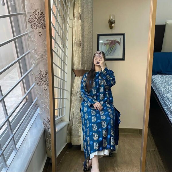 2025 Stitched 2-Piece Long Kurti Set for Women & Girls – Elegant Printed Suit for Casual & Semi-Formal Wear - Image 3
