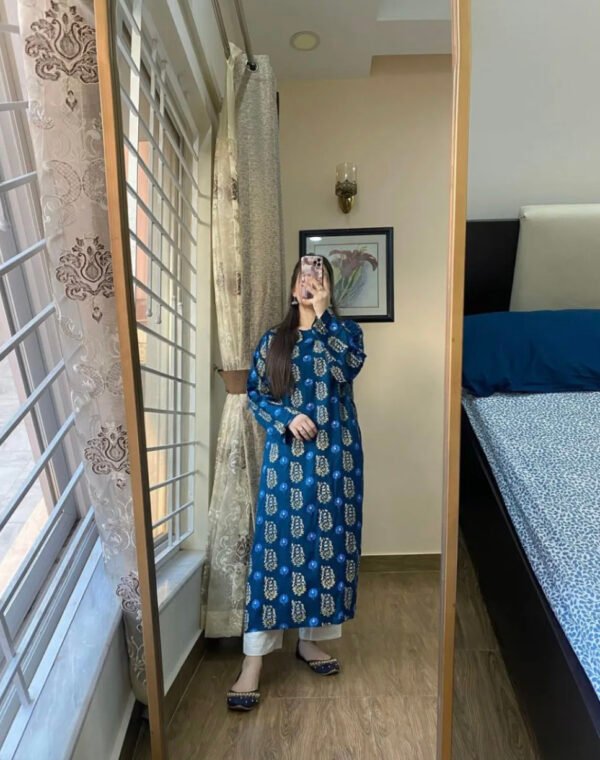 2025 Stitched 2-Piece Long Kurti Set for Women & Girls – Elegant Printed Suit for Casual & Semi-Formal Wear - Image 4