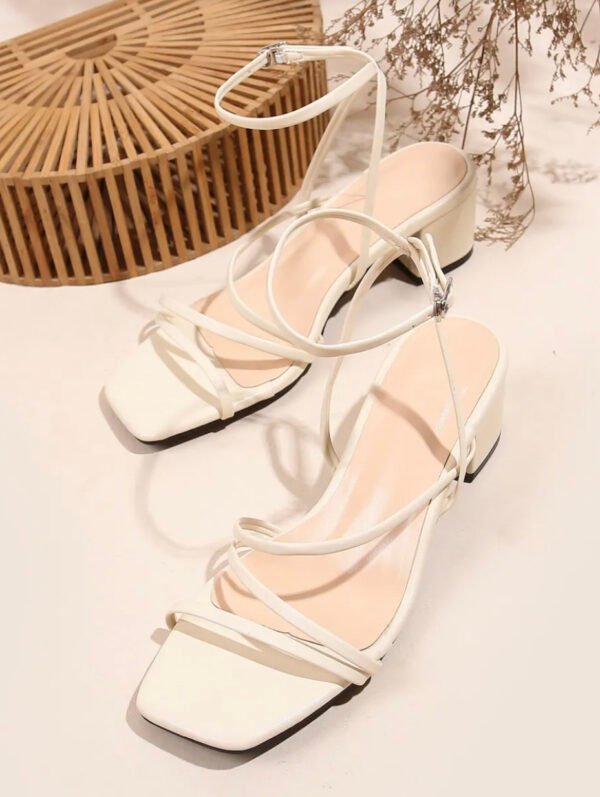 Trendy Beige Block Heel Sandals for Girls – Stylish Strappy Party Wear Footwear - Image 2