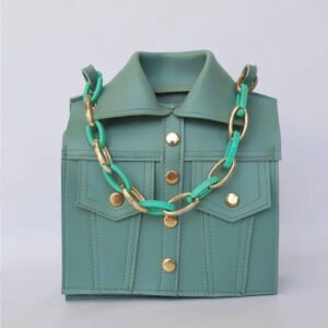 Trendy Green Jacket-Style Leather Handbag for Women – Crossbody, Sling & Shoulder Bag for Girls – Perfect for College & Daily Casual Use