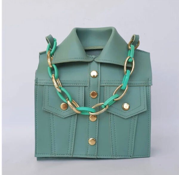 Trendy Green Jacket-Style Leather Handbag for Women – Crossbody, Sling & Shoulder Bag for Girls – Perfect for College & Daily Casual Use