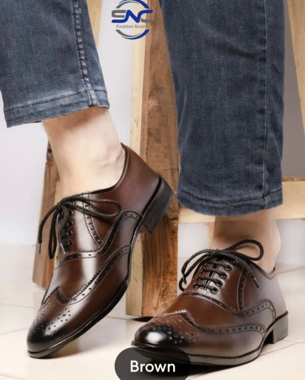 SnC Fashion Hub Handmade Brogue-Style Shoes for Men – Premium Formal & Semi-Casual - Image 3