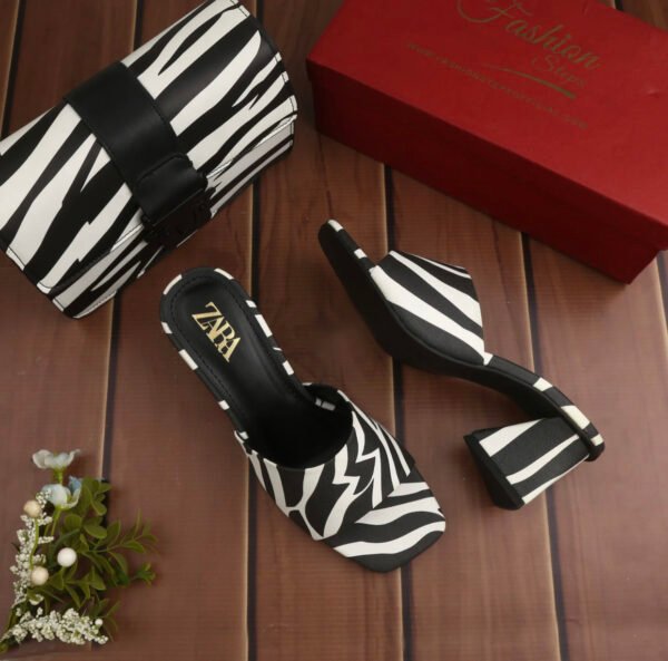 Zebra Luxe Combo – Trendy Slippers & Matching Bag Set for Women