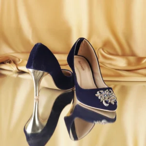AMELIÉ ROYAL – Midnight Blue Velvet Heels by Retrowalk