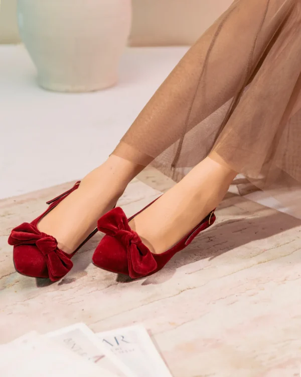 Tai Knot – Maroon Statement Heels for Women - Image 2