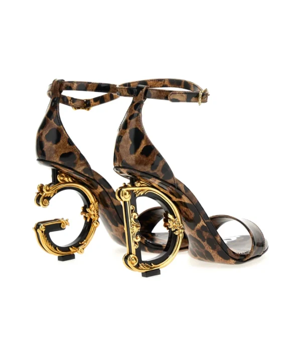 DG – Brown Logo Embellished Heels - Image 2