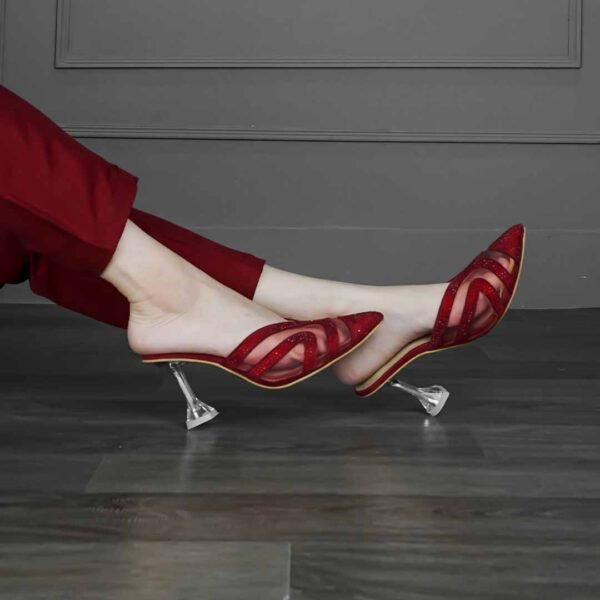 Crystal Sheen – Maroon Luxe Heels - Image 4