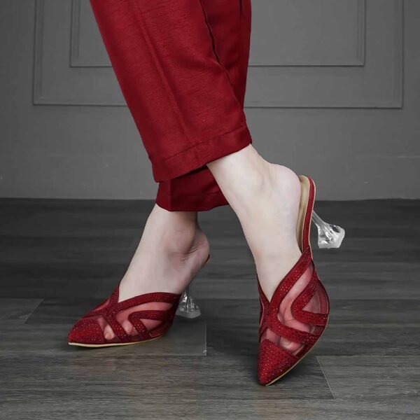 Crystal Sheen – Maroon Luxe Heels - Image 3